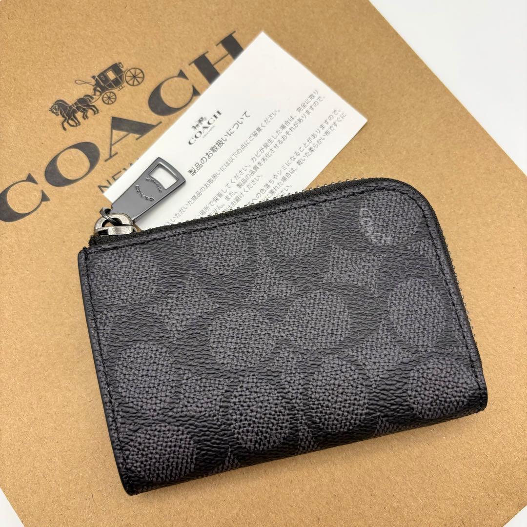 【COACH☆新品】ジップ キー ケース☆シグネチャー キャンバス☆レザー☆
