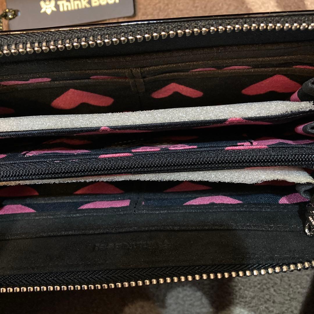 新品Think Bee 花柄ボタン装飾の長財布