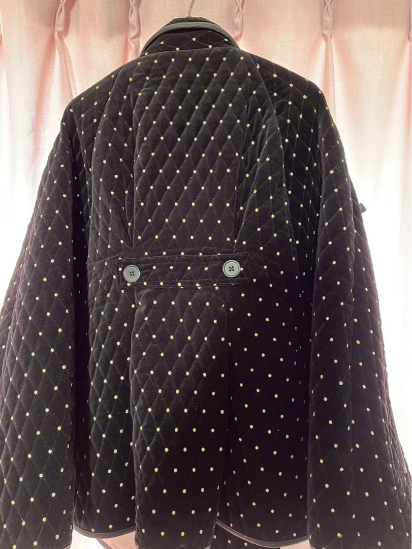 Bibiy ODETTE CAPE ケープコート黒ドット柄　❗️お値下げしました❗️