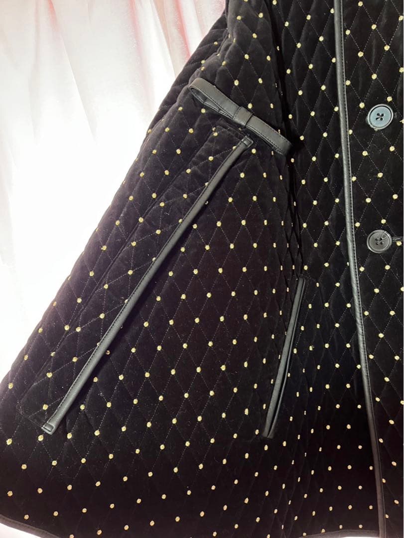 Bibiy ODETTE CAPE ケープコート黒ドット柄　❗️お値下げしました❗️