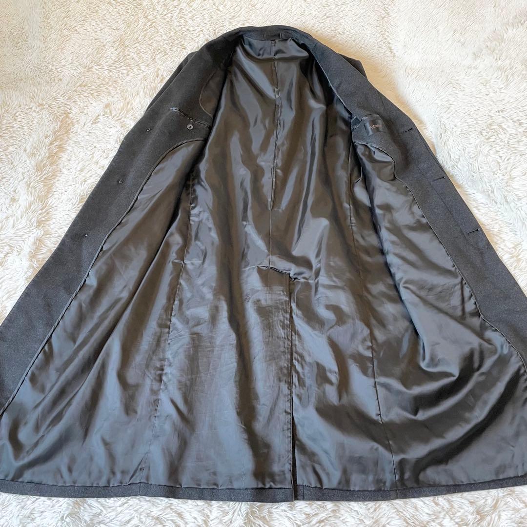 美品✨カシミヤ100％ ロング マキシ丈 チェスターコート 比翼 グレー 4L