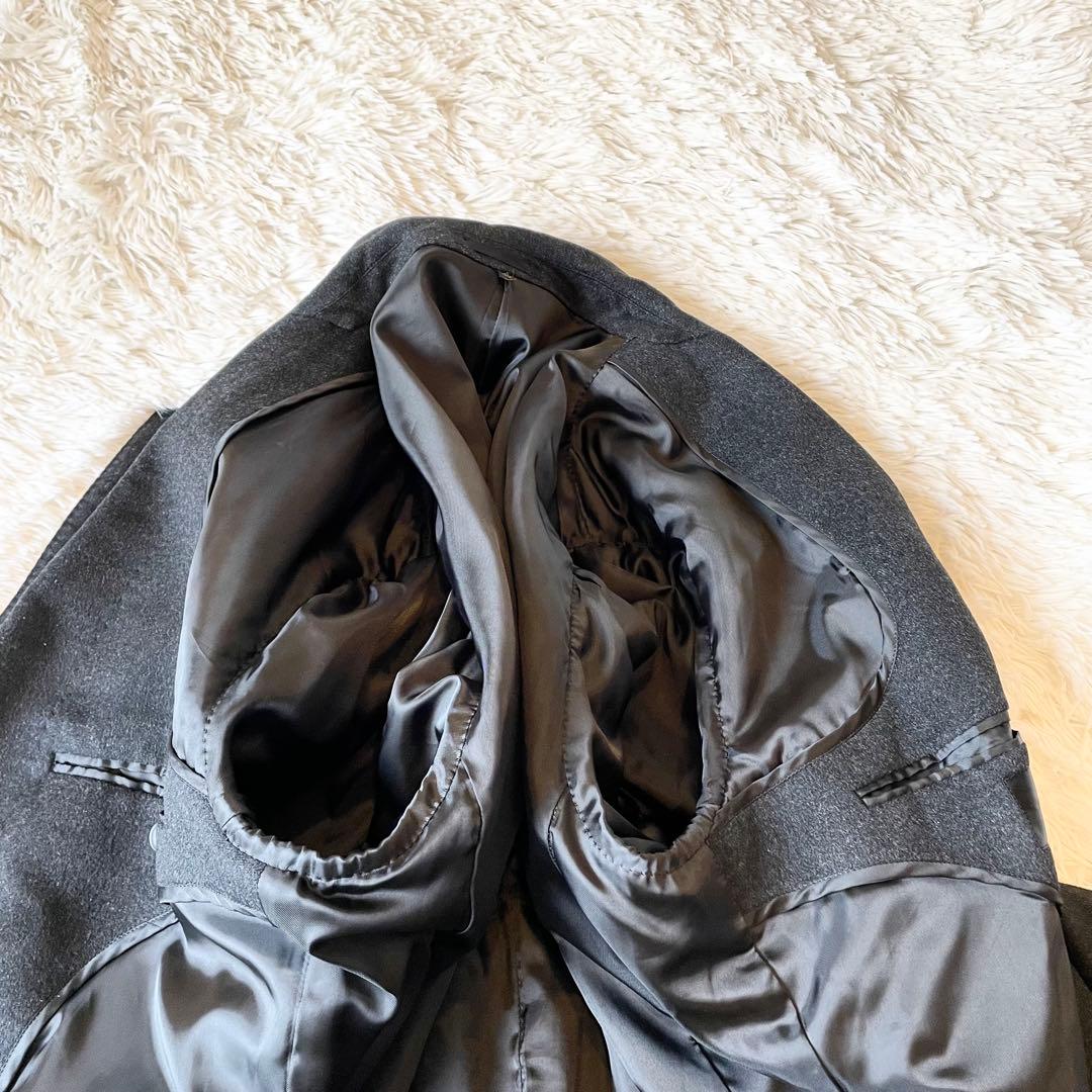 美品✨カシミヤ100％ ロング マキシ丈 チェスターコート 比翼 グレー 4L