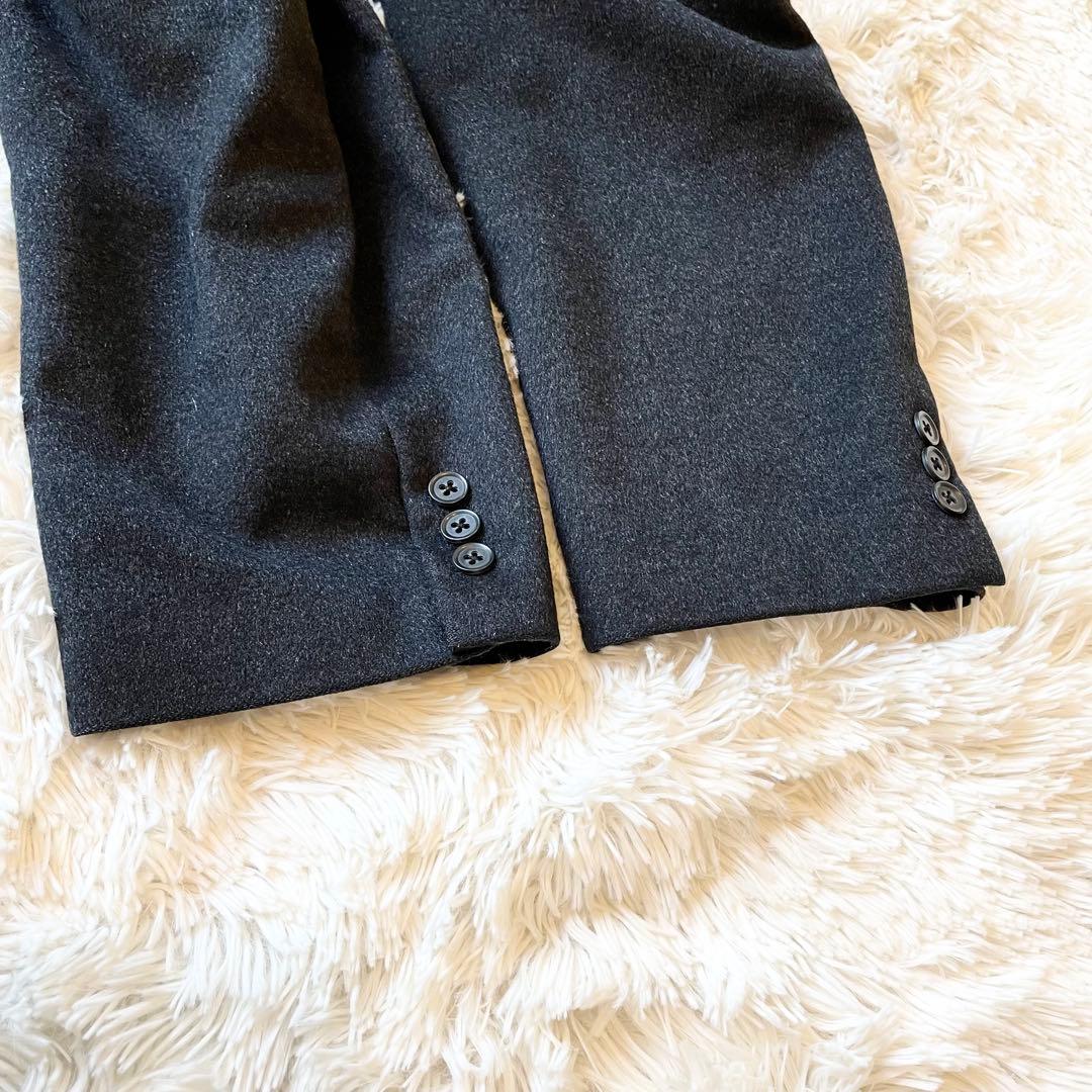 美品✨カシミヤ100％ ロング マキシ丈 チェスターコート 比翼 グレー 4L