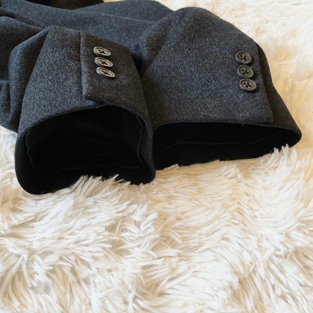 美品✨カシミヤ100％ ロング マキシ丈 チェスターコート 比翼 グレー 4L