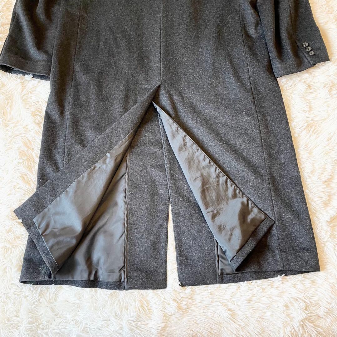 美品✨カシミヤ100％ ロング マキシ丈 チェスターコート 比翼 グレー 4L