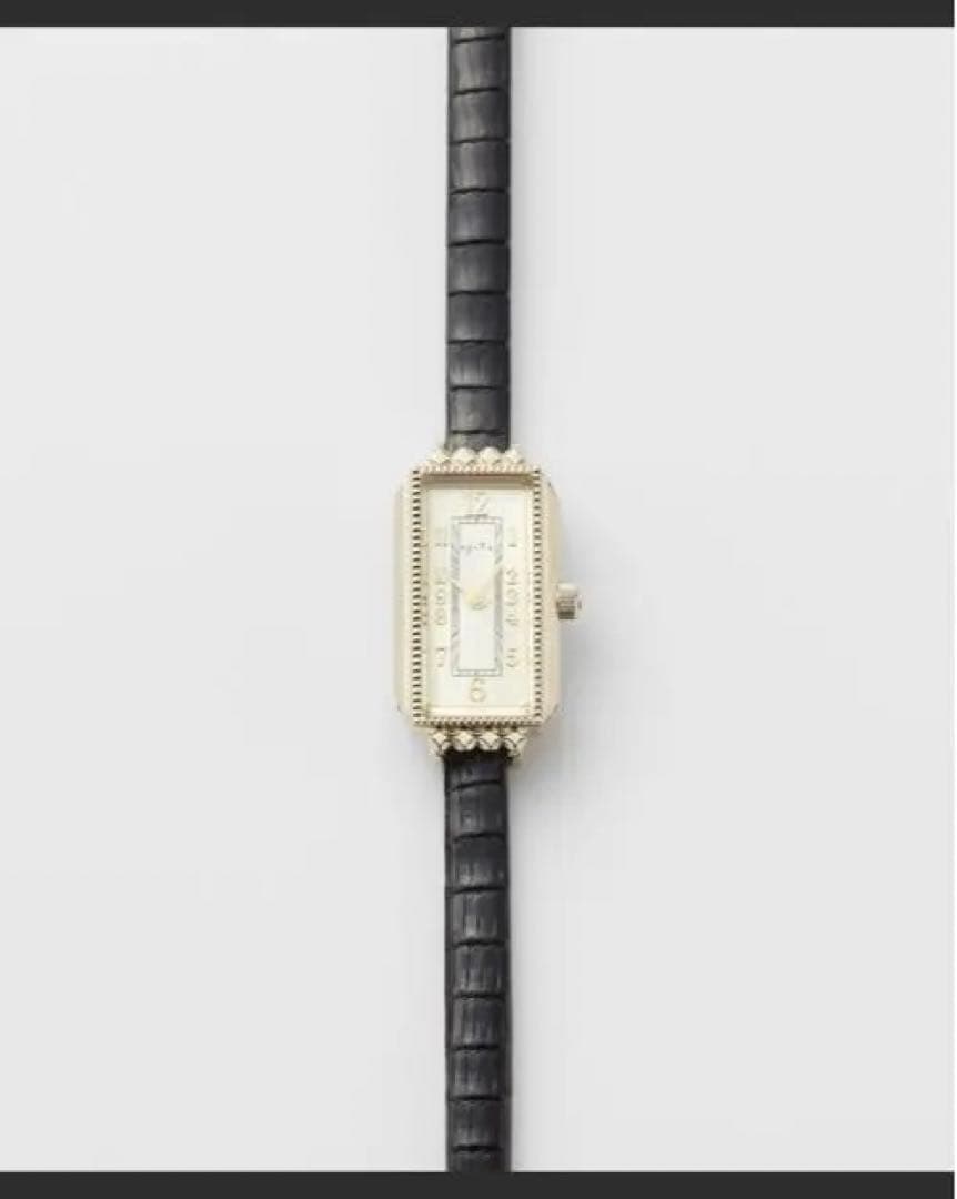 【agete】スクエアフェイス革ベルトウォッチ