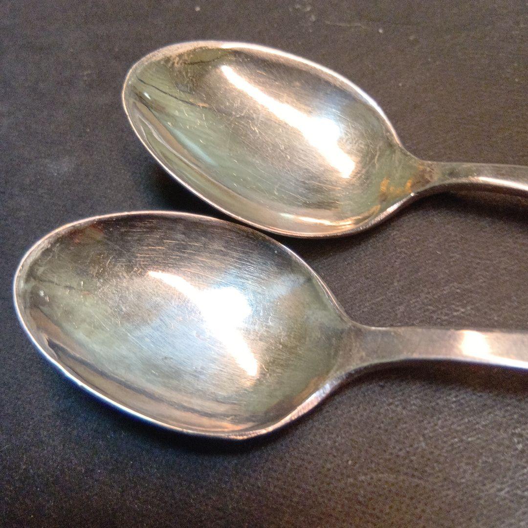 シルバースプーン　２本　手彫り仕上げ