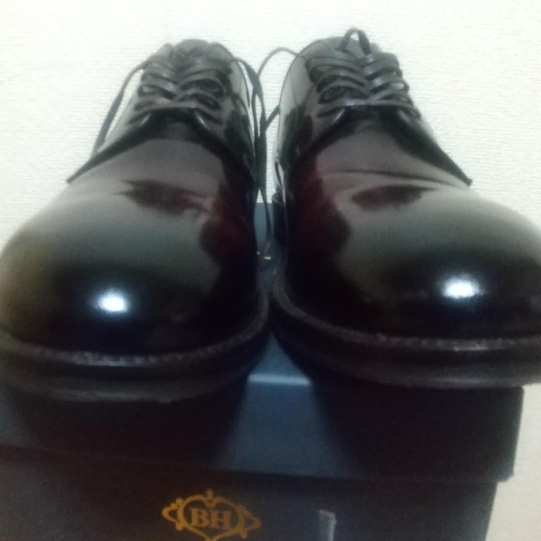 BEAMS HEART ガラスレザー 外羽根 プレーントゥー