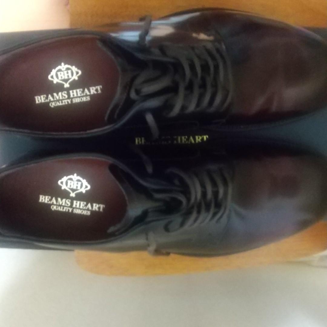 BEAMS HEART ガラスレザー 外羽根 プレーントゥー