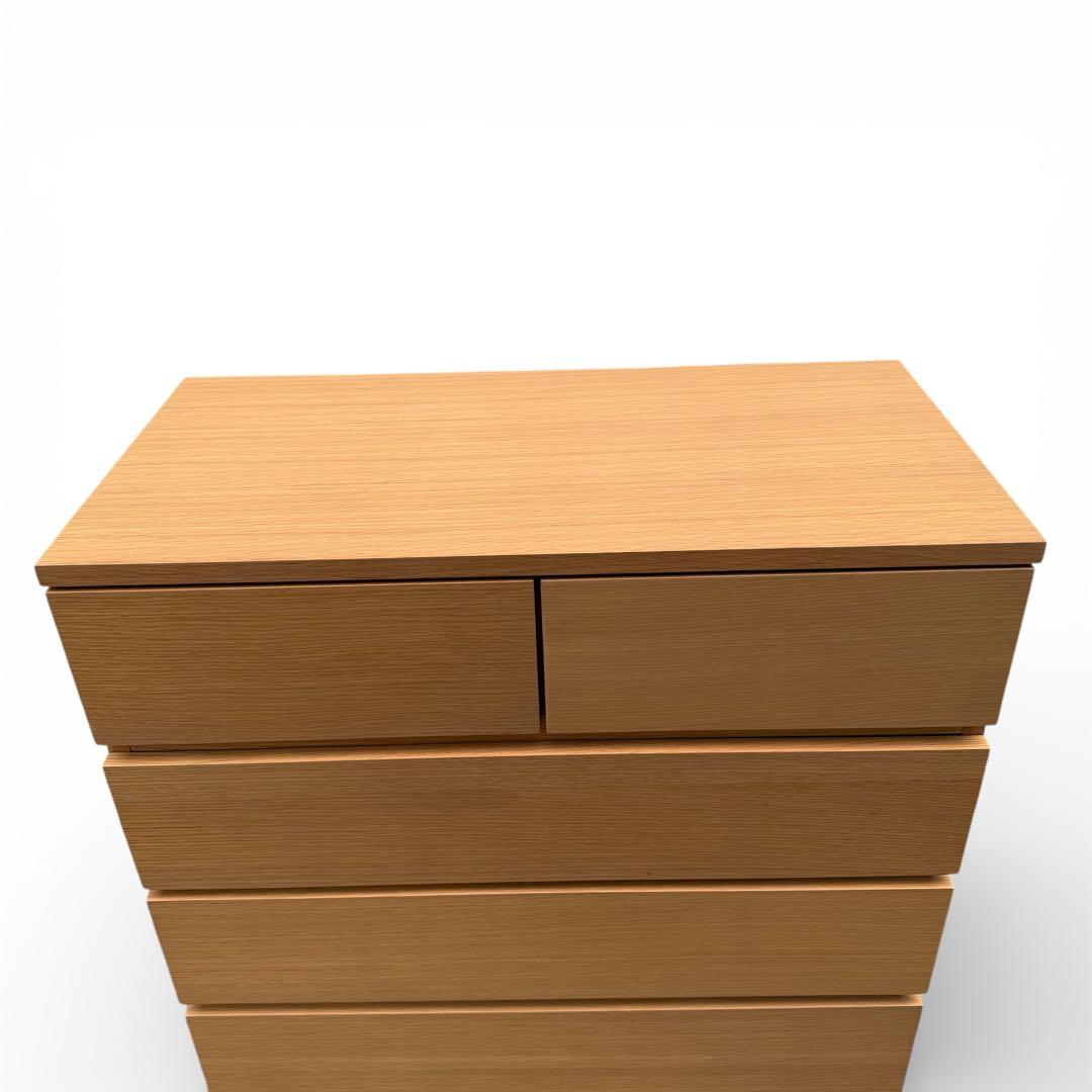 【美品】無印良品　オーク材　6段 チェスト 廃盤 脚付　北欧　幅80cm