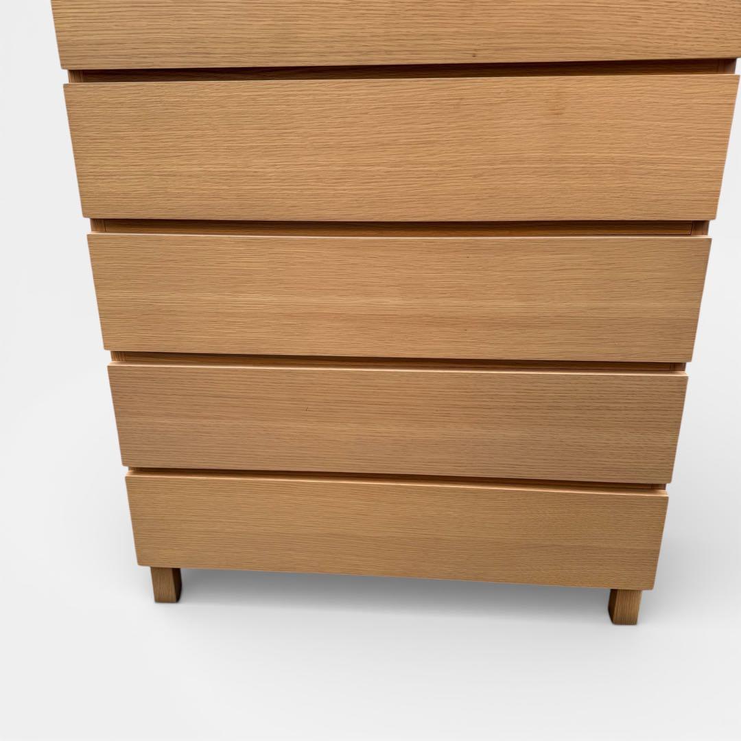 【美品】無印良品　オーク材　6段 チェスト 廃盤 脚付　北欧　幅80cm