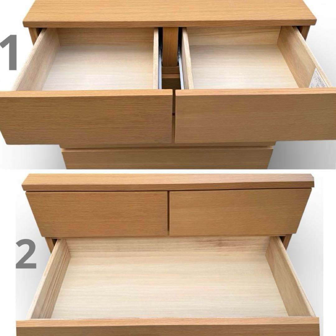 【美品】無印良品　オーク材　6段 チェスト 廃盤 脚付　北欧　幅80cm