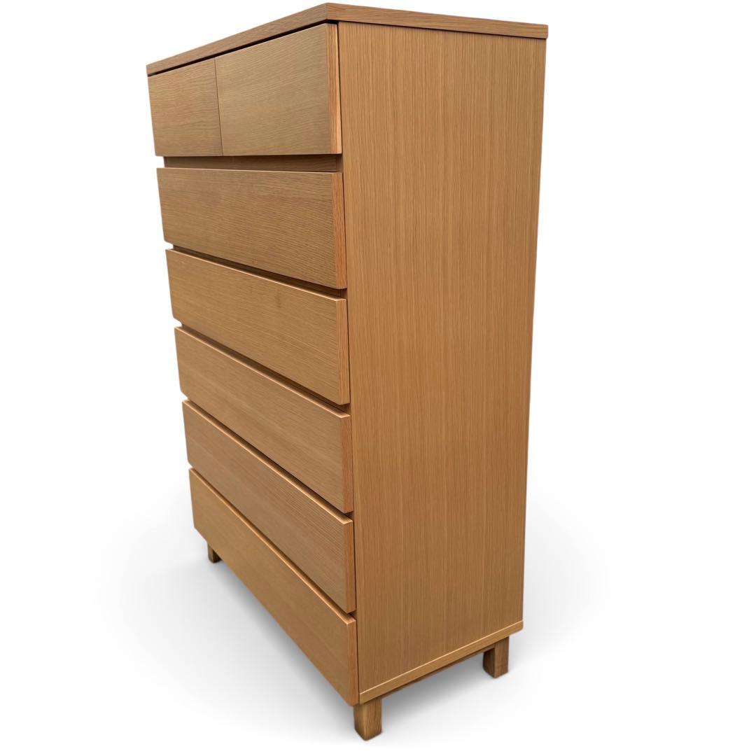 【美品】無印良品　オーク材　6段 チェスト 廃盤 脚付　北欧　幅80cm