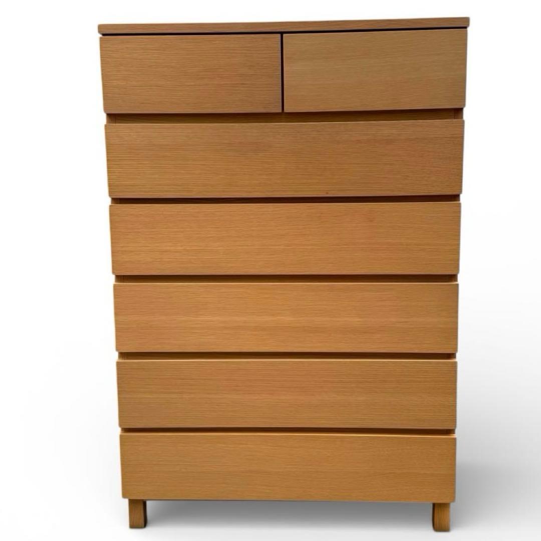 【美品】無印良品　オーク材　6段 チェスト 廃盤 脚付　北欧　幅80cm