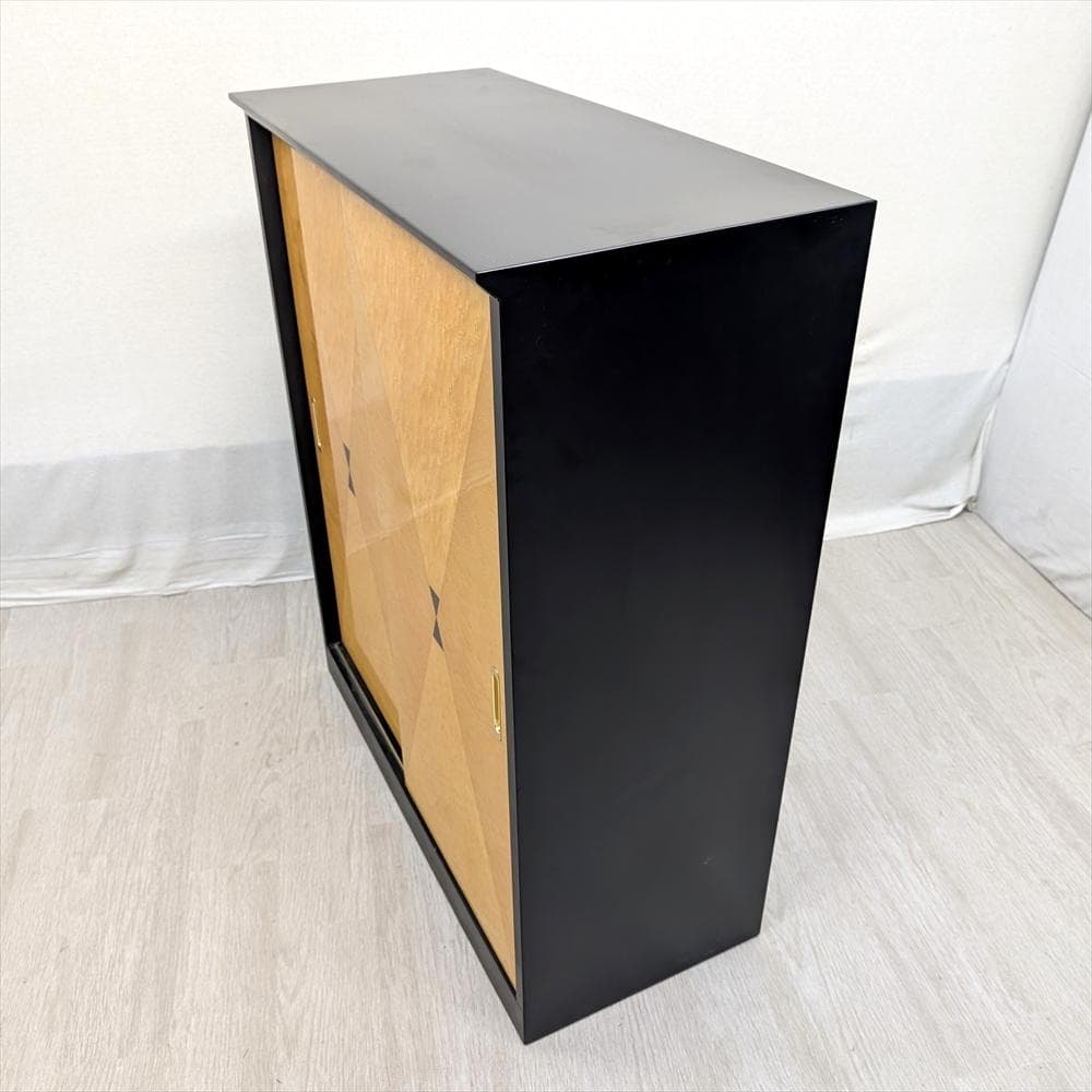 バーズアイメープル　引戸　下駄箱　キャビネット　シューズボックス　シューズラック