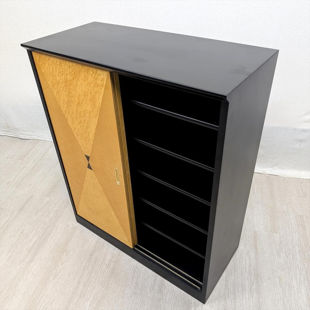 バーズアイメープル　引戸　下駄箱　キャビネット　シューズボックス　シューズラック