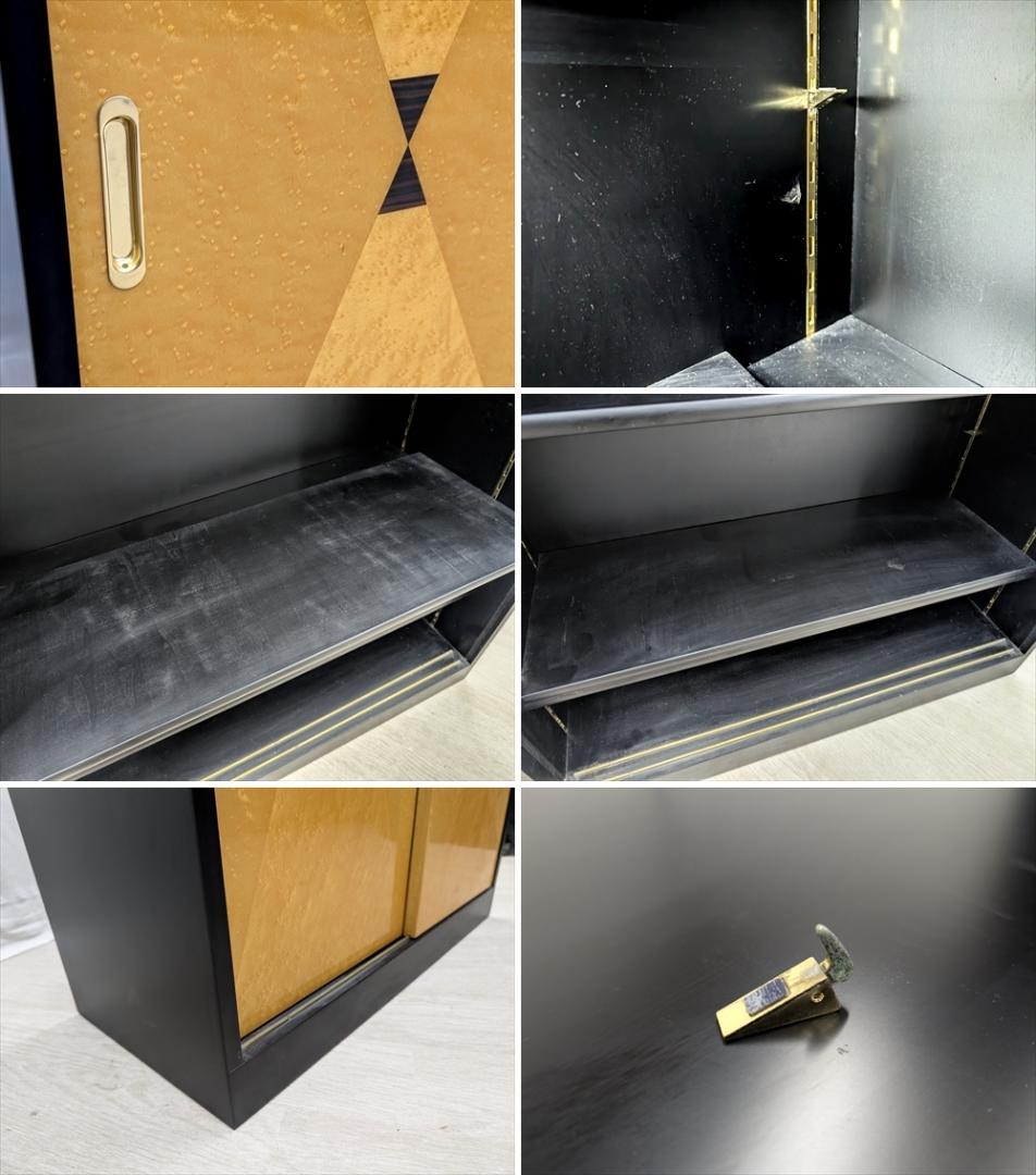 バーズアイメープル　引戸　下駄箱　キャビネット　シューズボックス　シューズラック