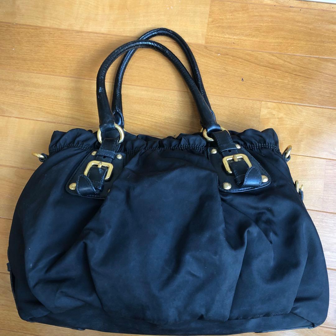 PRADA ブラック ナイロントートバッグ