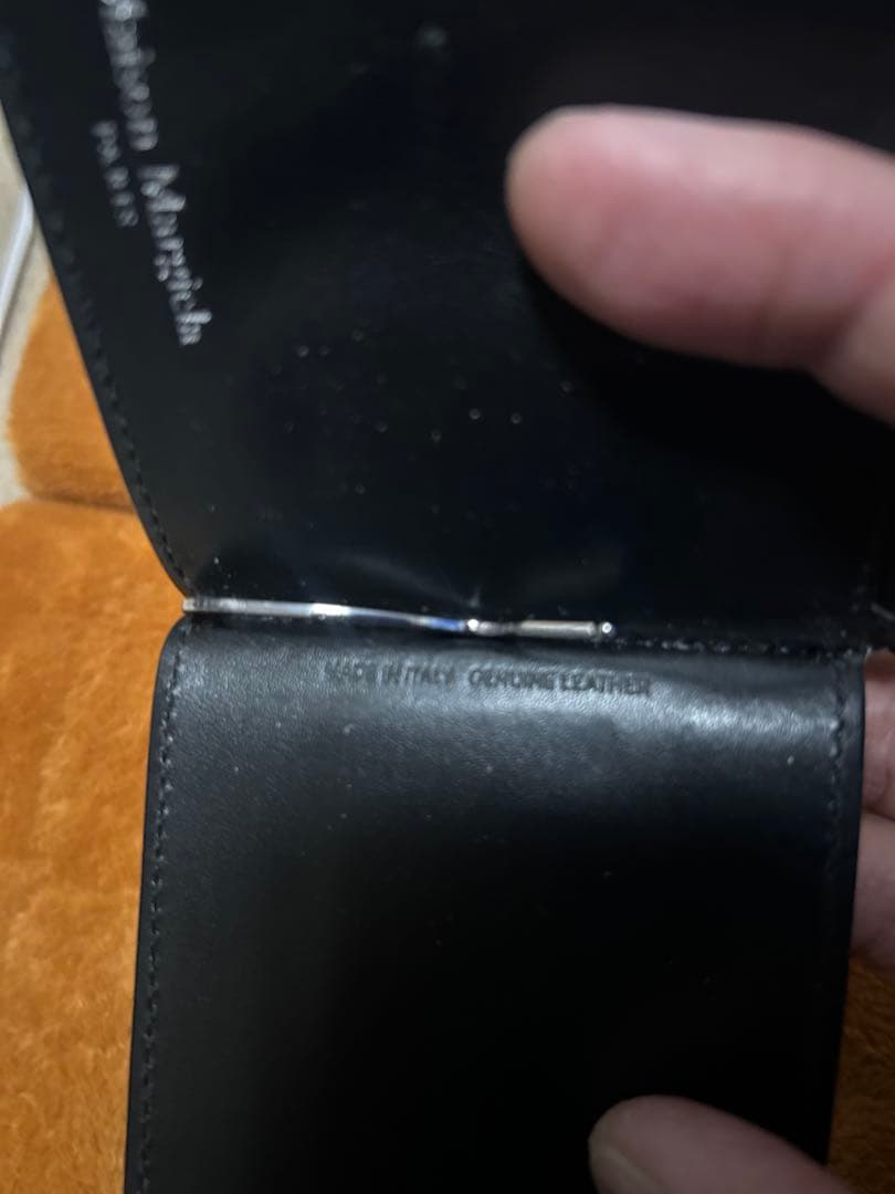 Maison Margiela マネークリップ 黒 レザー　二つ折り財布