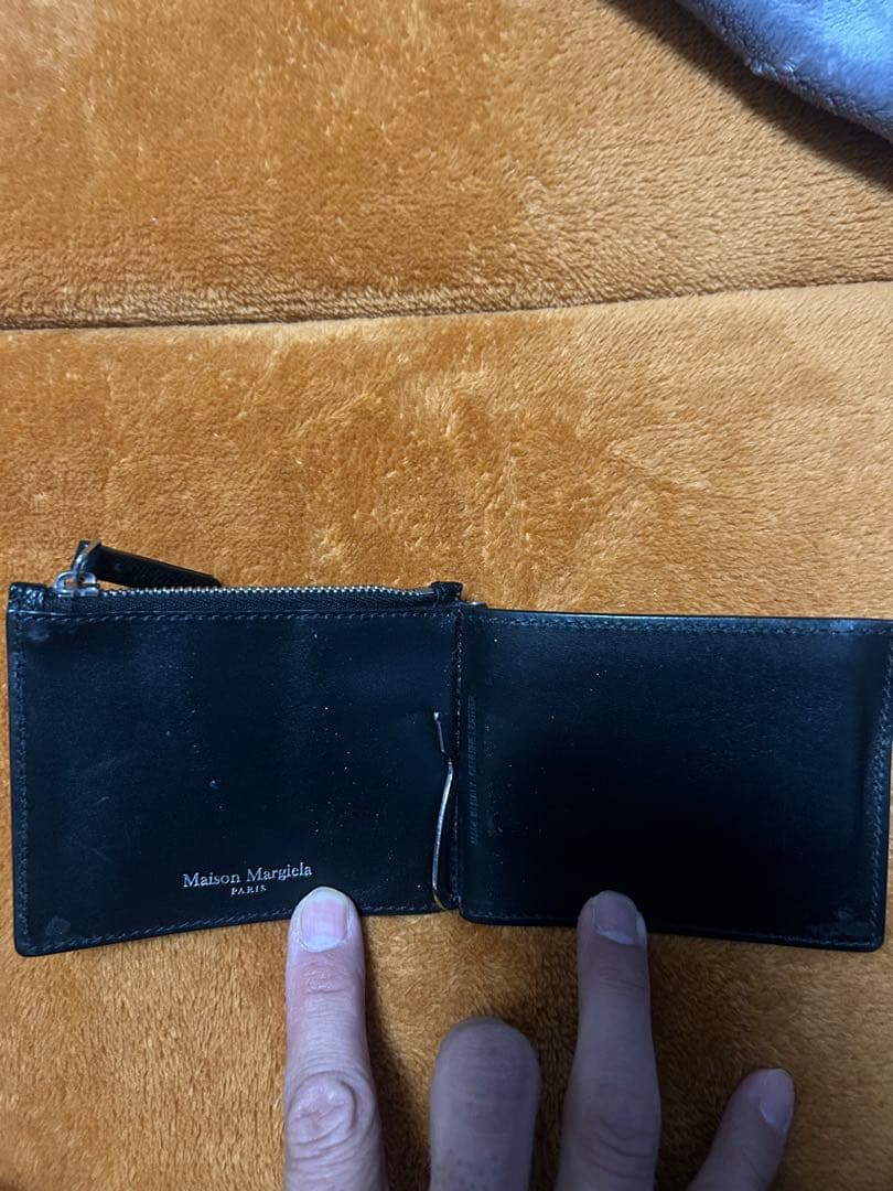 Maison Margiela マネークリップ 黒 レザー　二つ折り財布