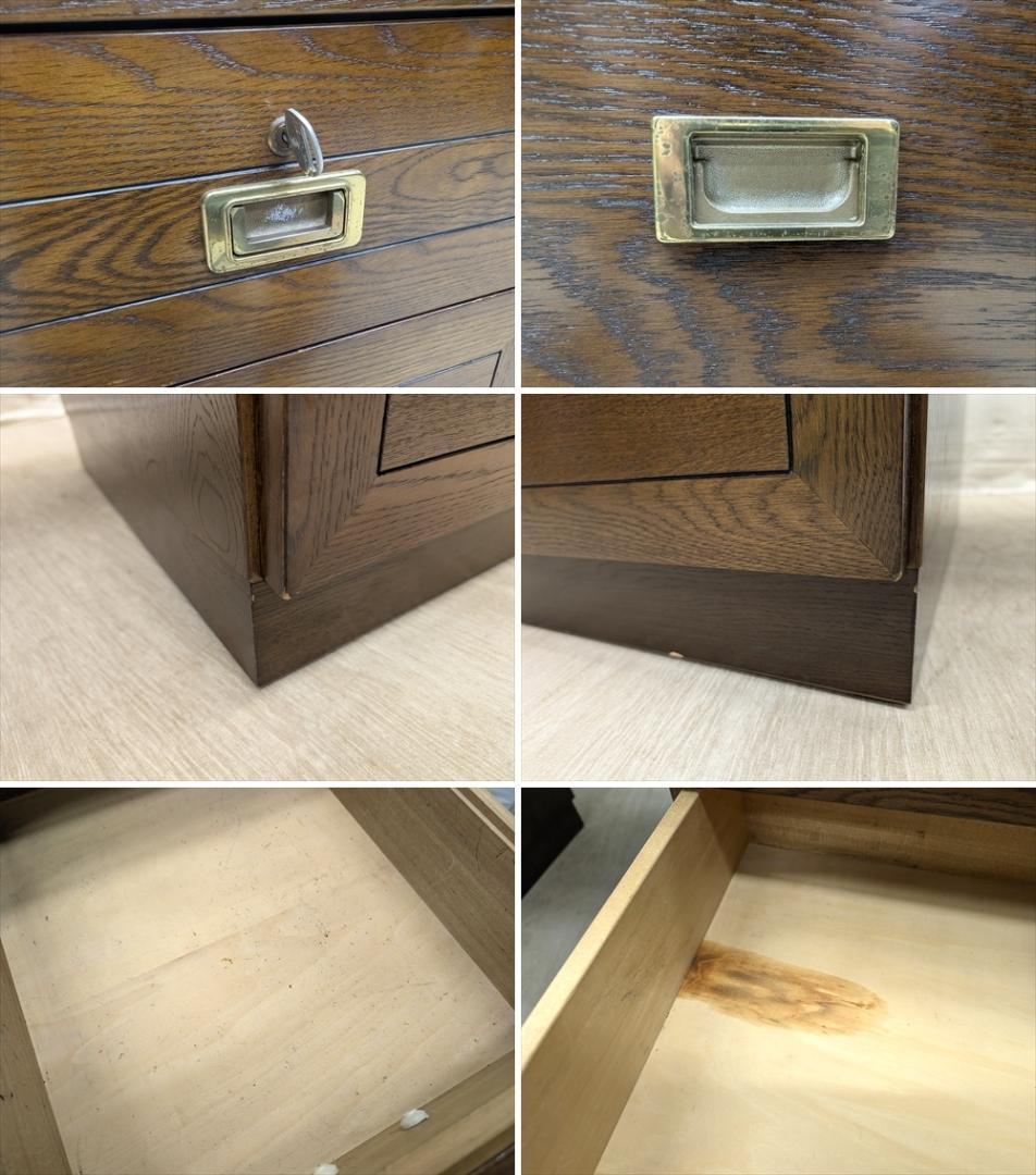 両袖机　書斎机　学習机　勉強机　作業台　デスク　パソコンデスク　鍵付き　木製