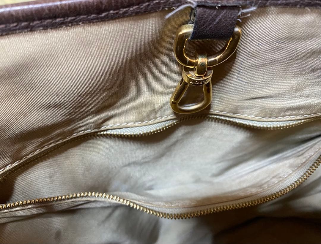 ロエベ　トートバッグ　ハンドバッグ　ショルダーバッグ　ブロンズ　アマソナ