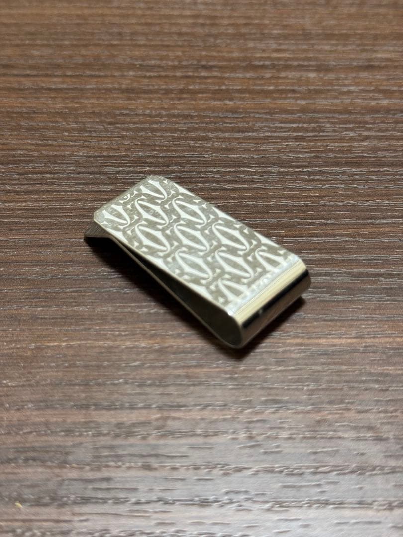【美品】Cartier カルティエ マネークリップ シルバー ロゴ柄