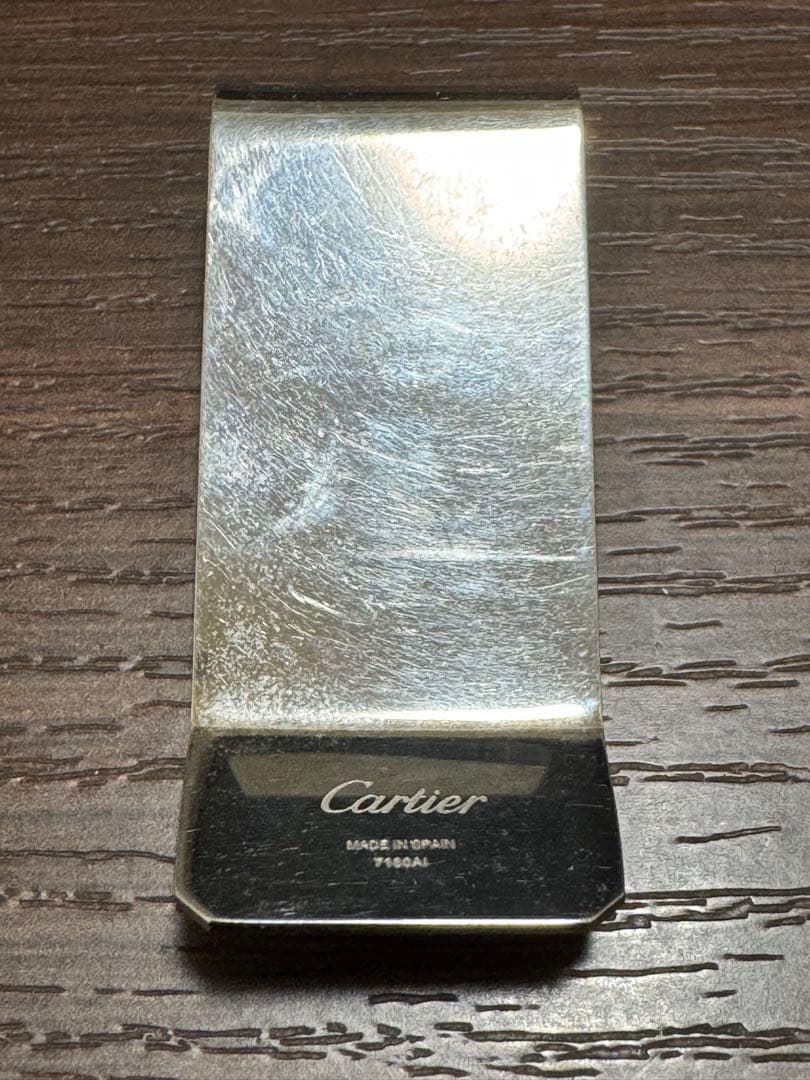 【美品】Cartier カルティエ マネークリップ シルバー ロゴ柄