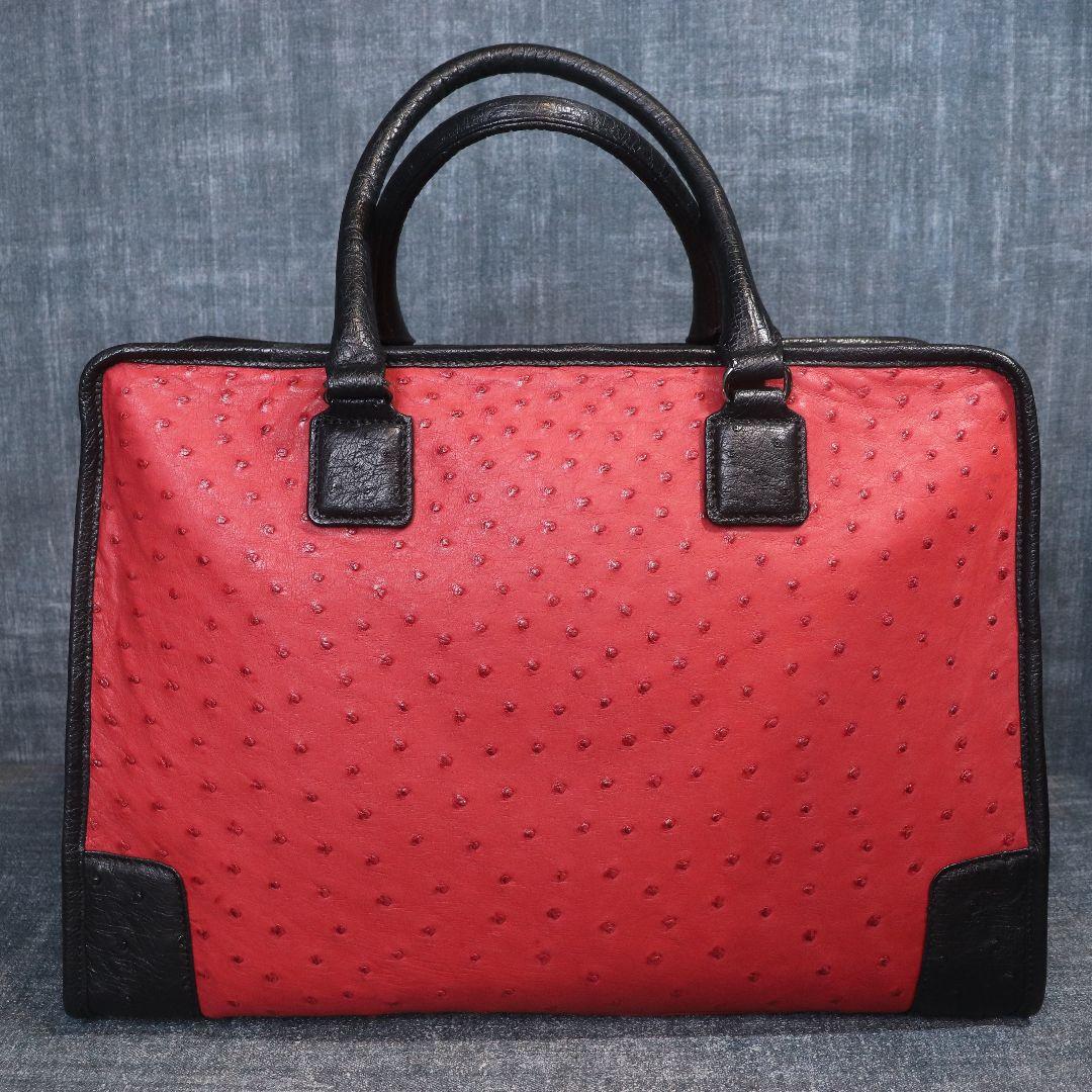 未使用 オーストリッチ フルポイント スクエア トートバッグ ostrich