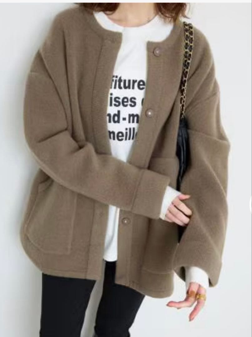 スローブイエナ　ダブルフェイスニットブルゾン