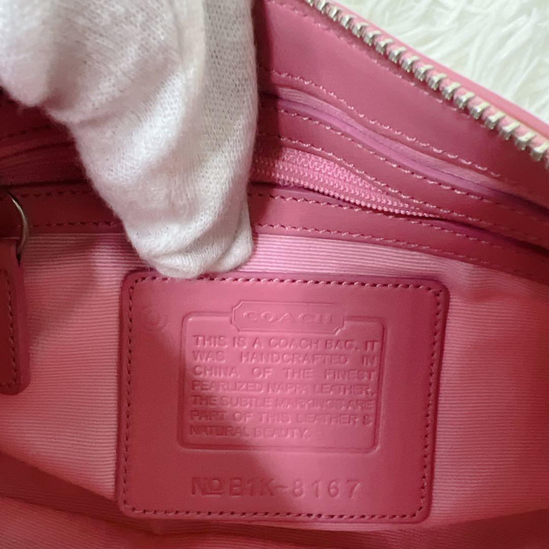 バッグ COACH Pink Leather Y2K Hobo Half Moon
