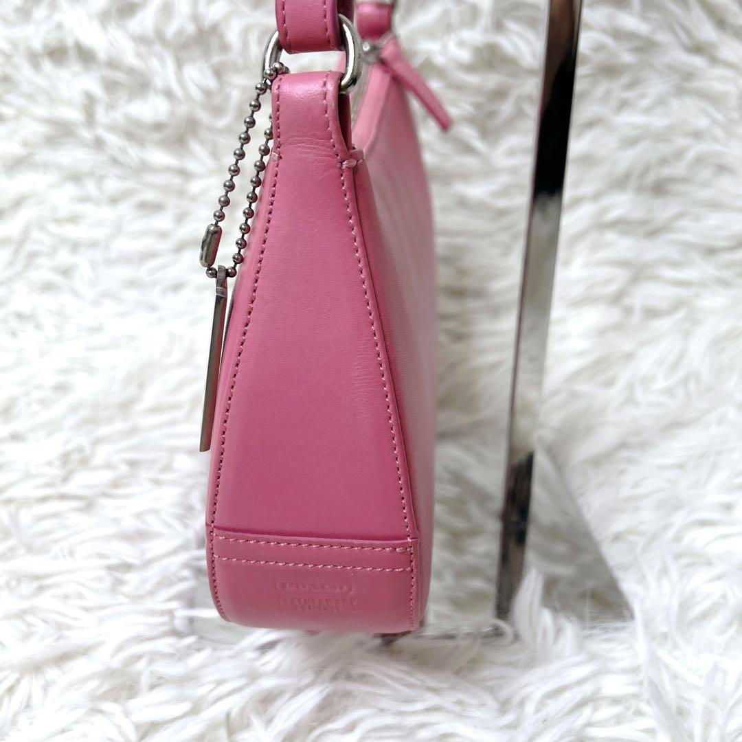 バッグ COACH Pink Leather Y2K Hobo Half Moon