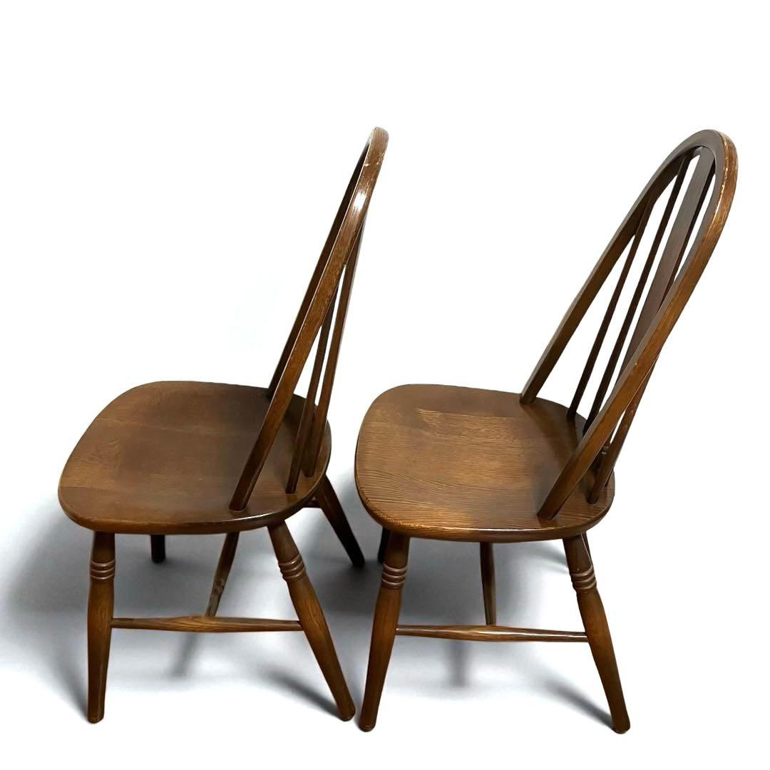 【良品】飛騨産業 キツツキ ボウバックウィンザーチェア　2脚セット①