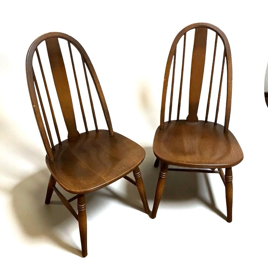 【良品】飛騨産業 キツツキ ボウバックウィンザーチェア　2脚セット①