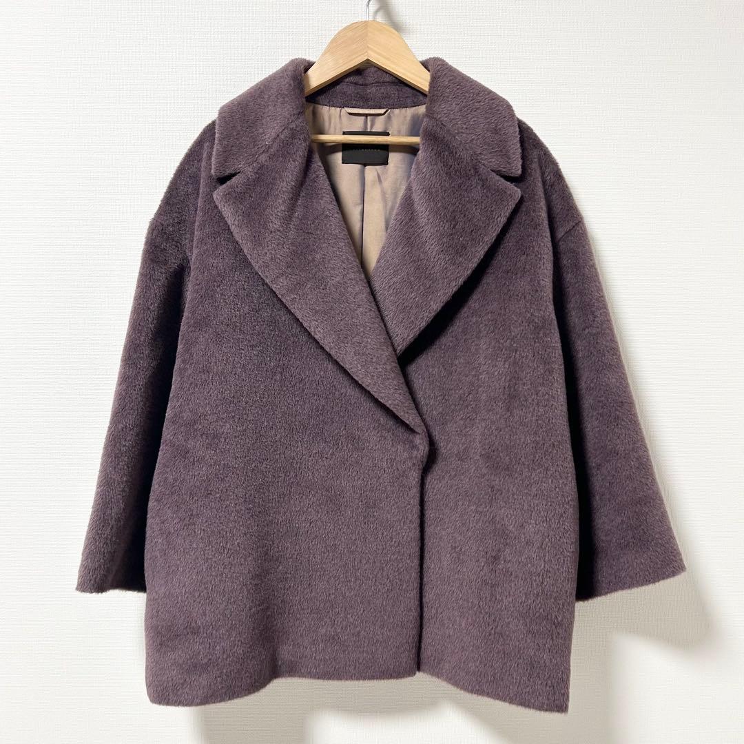 TOMORROWLAND スーパーファインアルパカ ショートコート　パープル