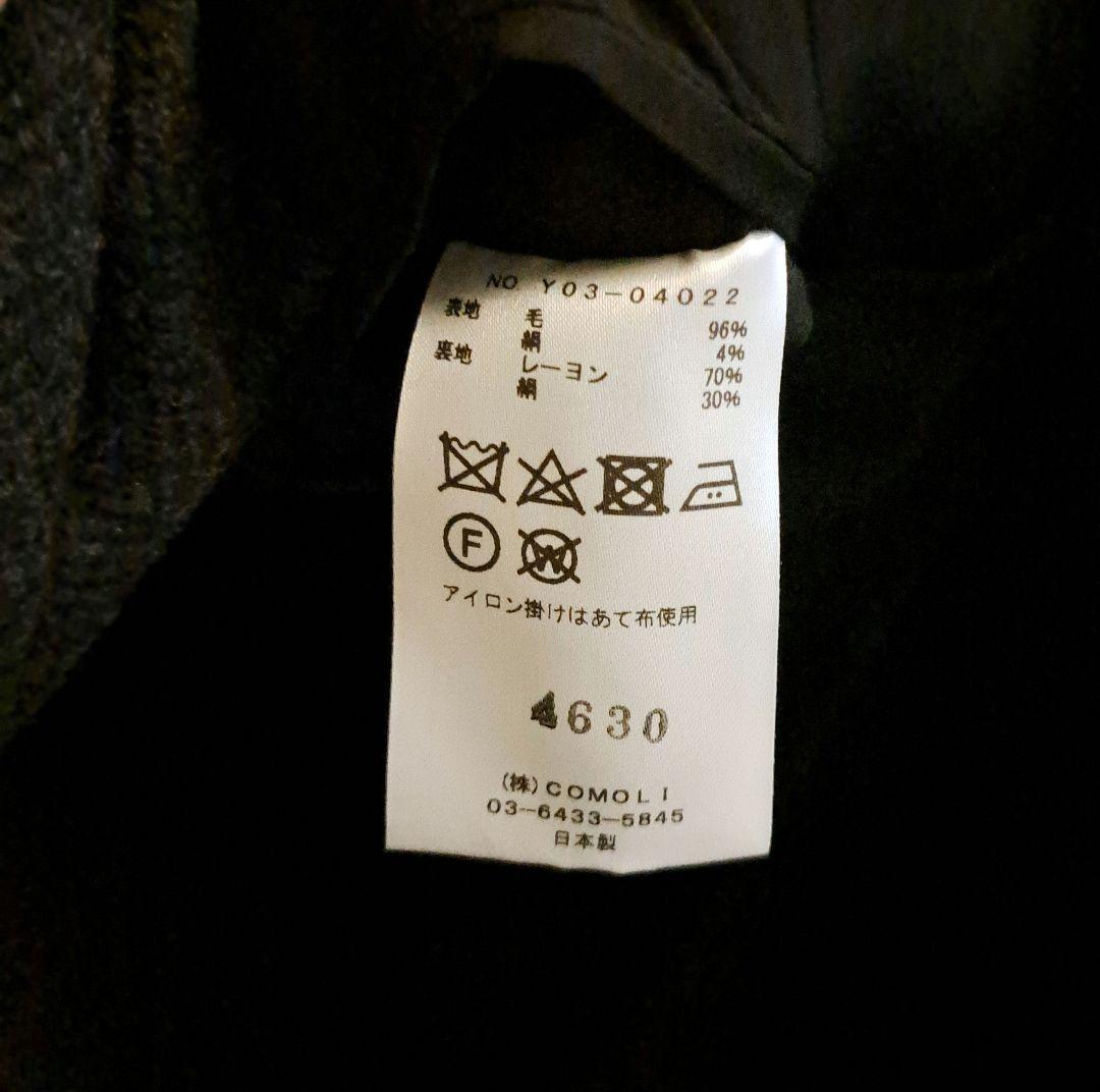 comoliウールヘリンボーンダブルチェスターコート