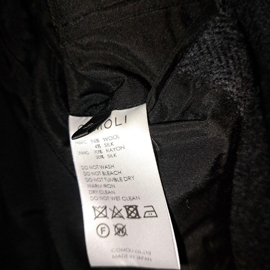 comoliウールヘリンボーンダブルチェスターコート