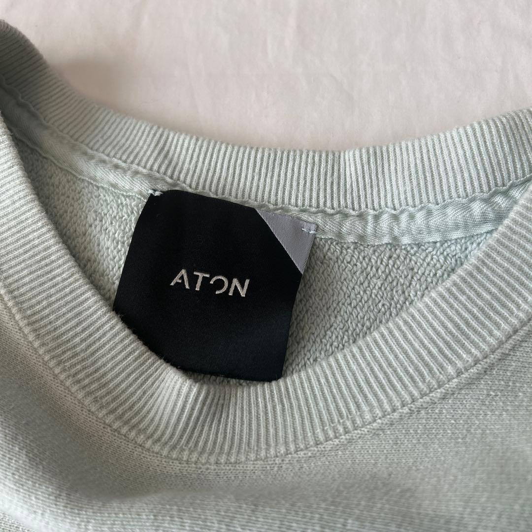 ATON エイトン　別注　トゥモローランド　ロゴ　スウェット　ミントグリーン