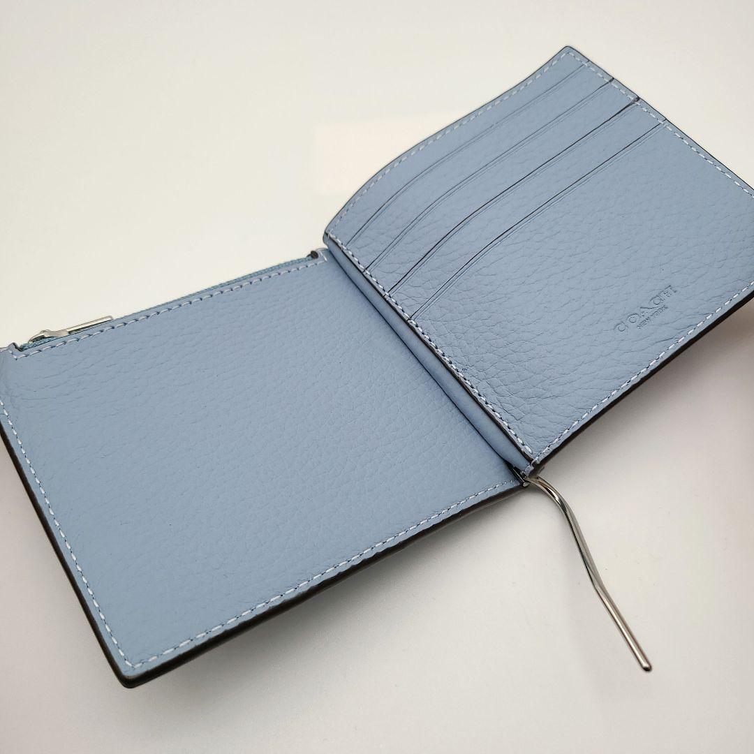 COACH マネークリップ 新品 ライトブルー 新作カラー ユニセックス メンズ