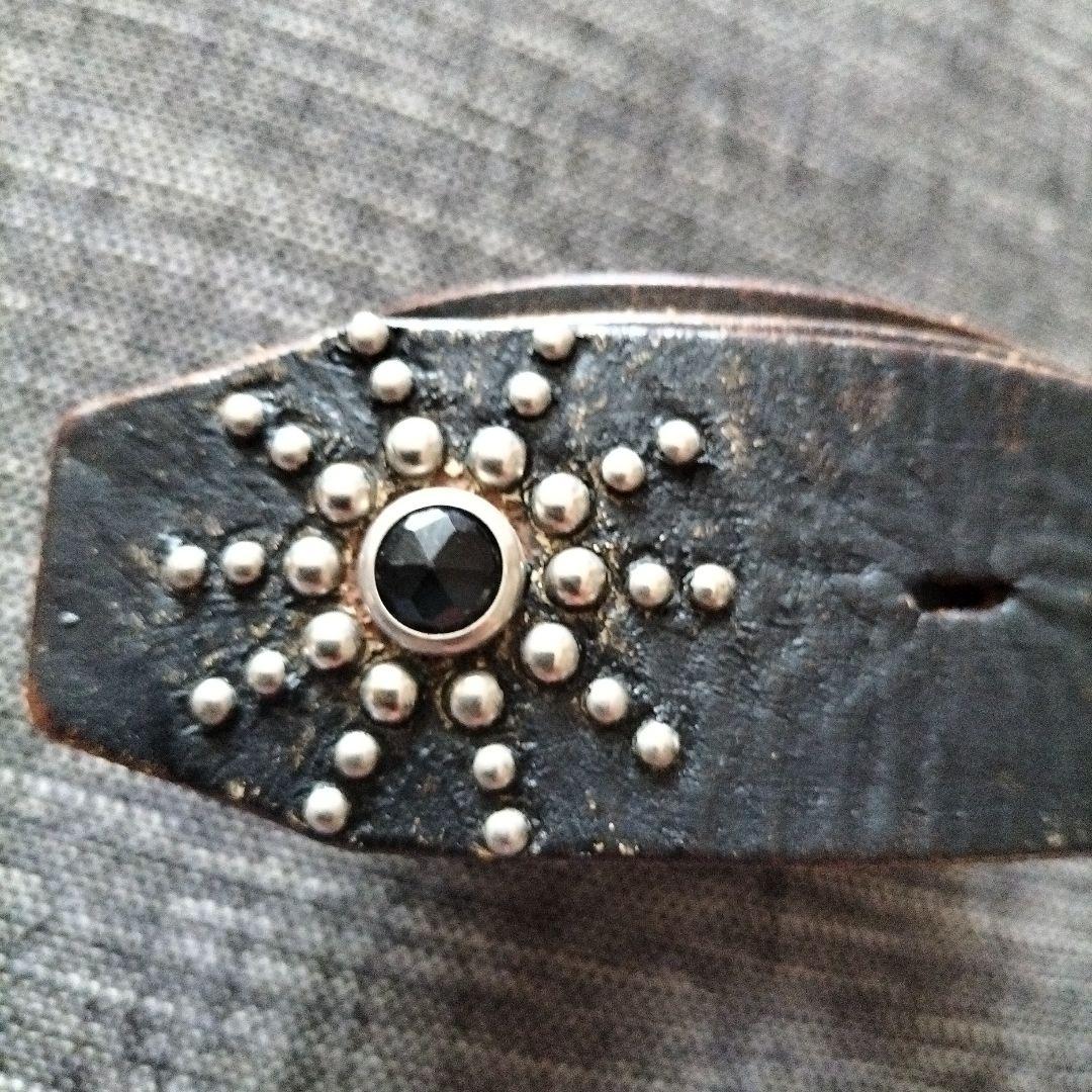 HTC 　ブラックレザーベルト ブラックストーンバックルなし