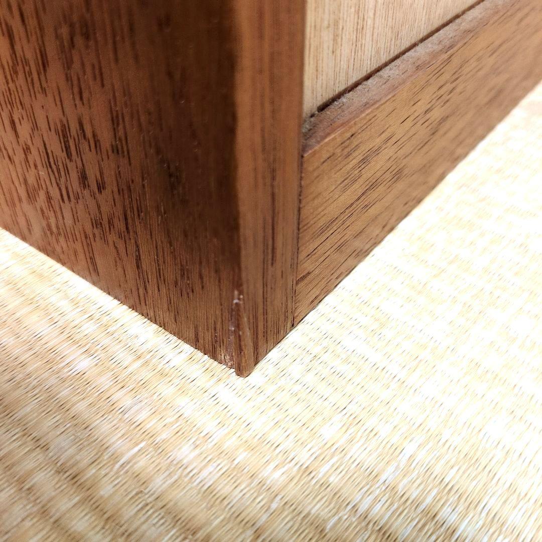 昭和レトロ　古道具　4段木製チェスト　小引出し ブラウン