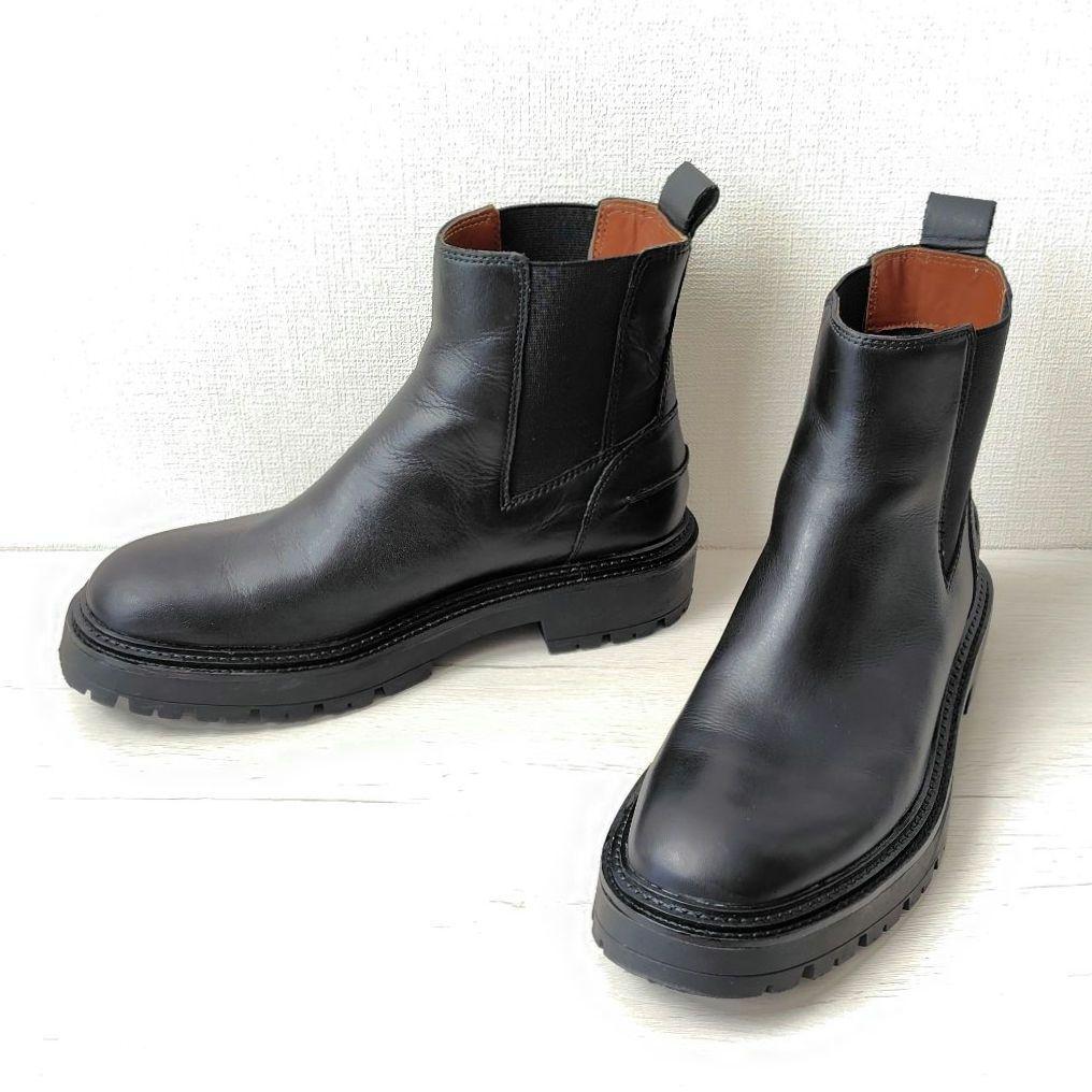極美品✨️ZARA【26cm】サイドゴアブーツ　ショートブーツ　レザー　ブラック