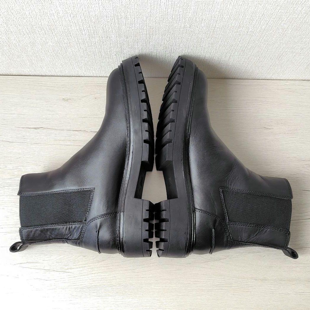 極美品✨️ZARA【26cm】サイドゴアブーツ　ショートブーツ　レザー　ブラック