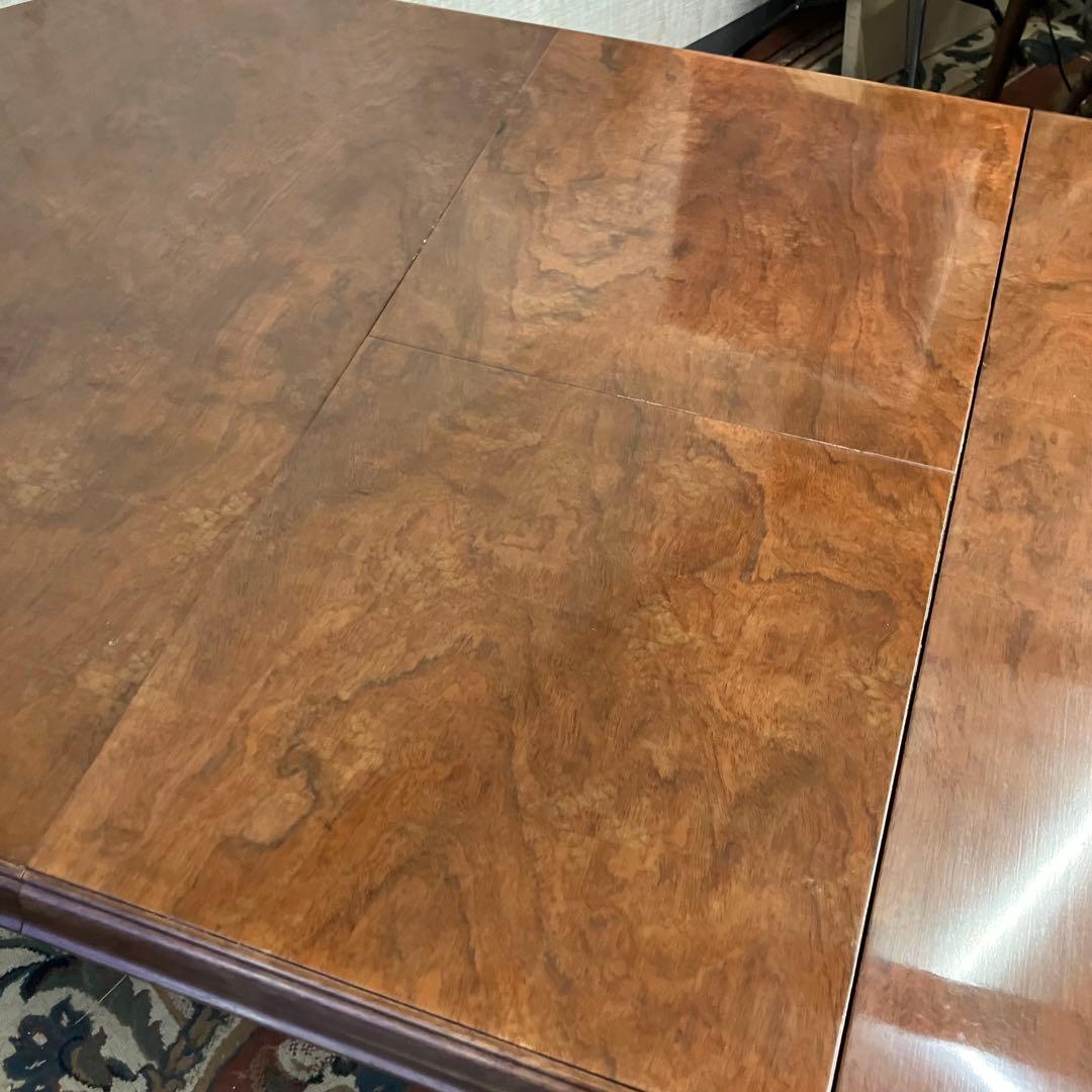 ②昭和レトロ マルニ 木製オーバル 伸縮式ダイニングテーブル 楕円形アンティーク