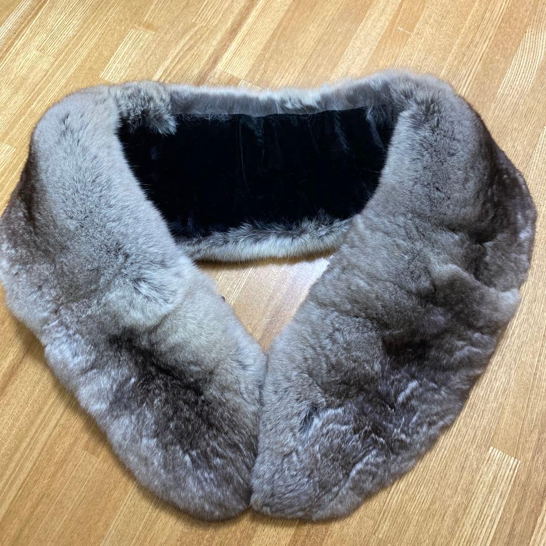 Ch 鞣し柔らか　人工繁殖　チンチラ マフラー　裏地ベルベット ショール 成人式