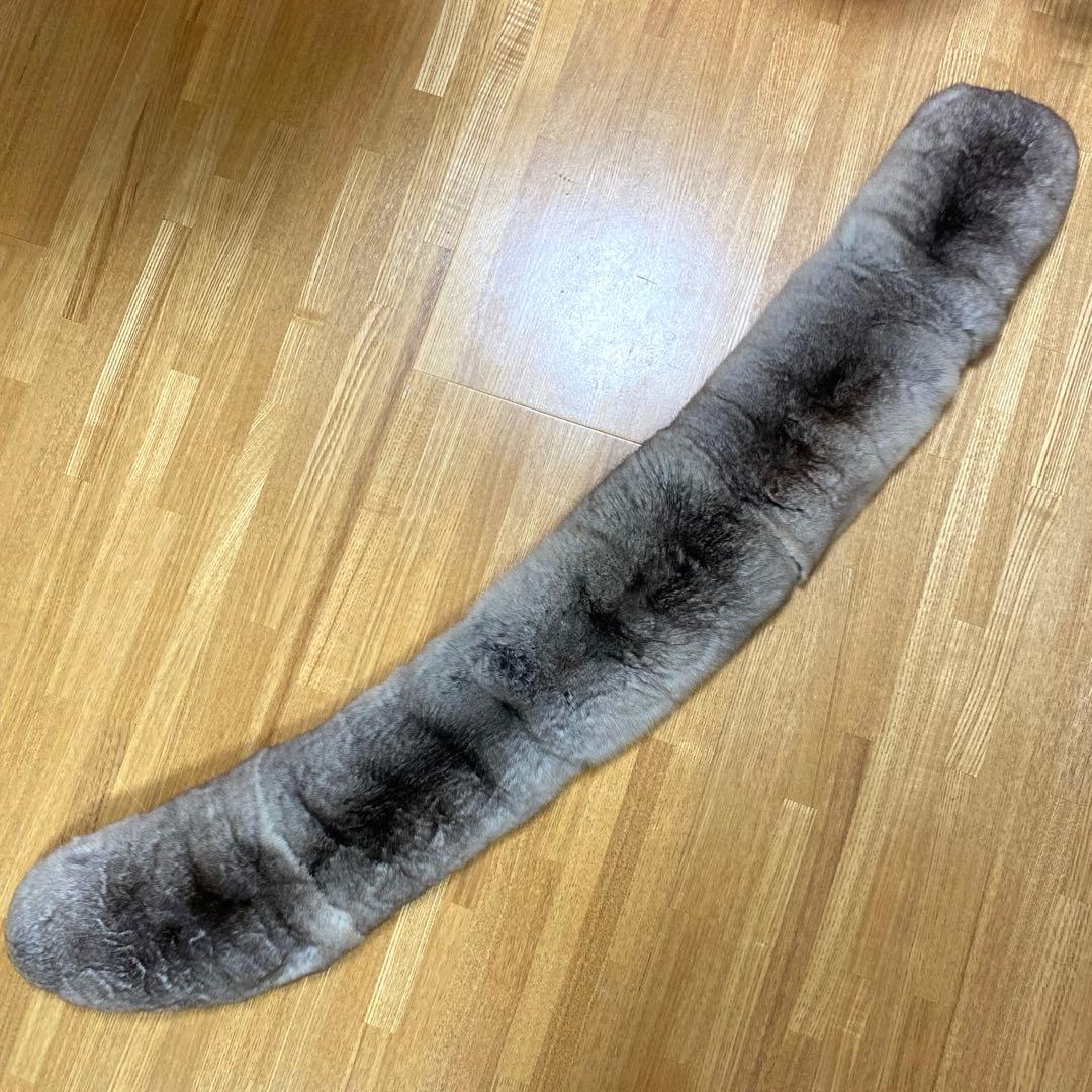 Ch 鞣し柔らか　人工繁殖　チンチラ マフラー　裏地ベルベット ショール 成人式