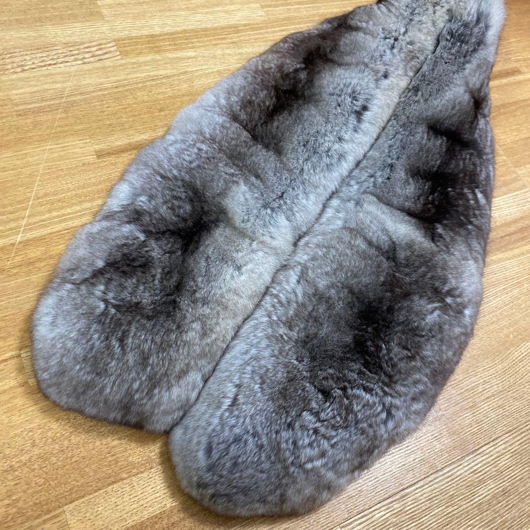 Ch 鞣し柔らか　人工繁殖　チンチラ マフラー　裏地ベルベット ショール 成人式