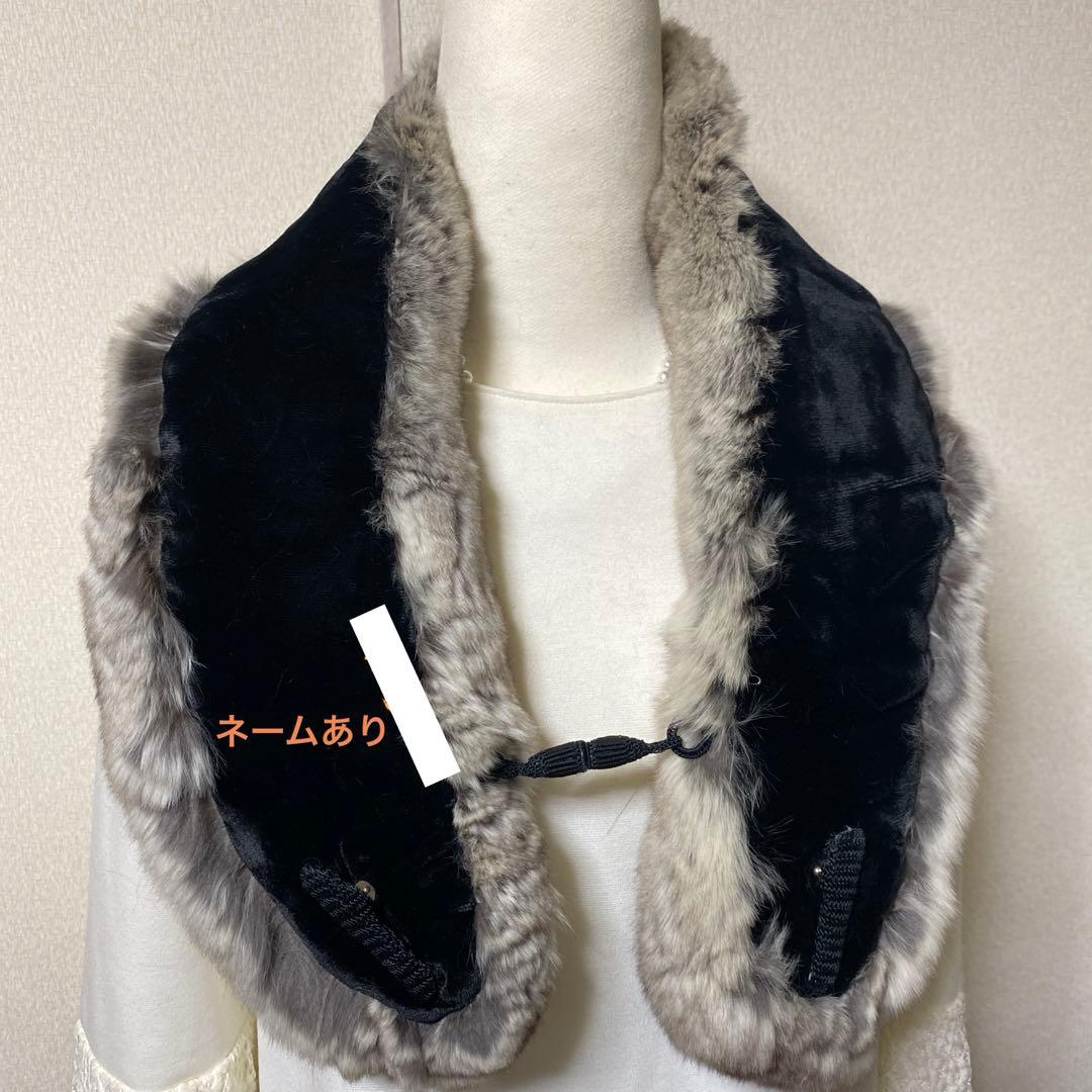 Ch 鞣し柔らか　人工繁殖　チンチラ マフラー　裏地ベルベット ショール 成人式