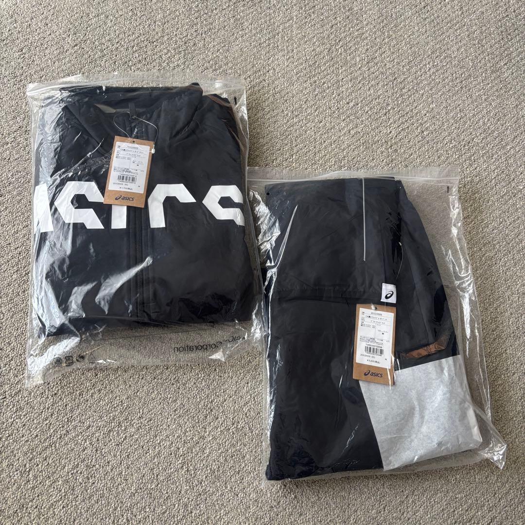 廃盤品！新品ASICS ウインドブレーカー 上下セット 黒 ジャージ