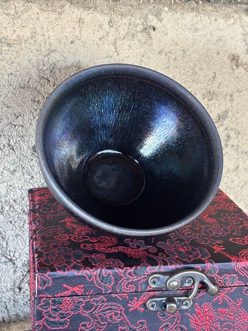 天目茶碗 中国 布貼り箱付き